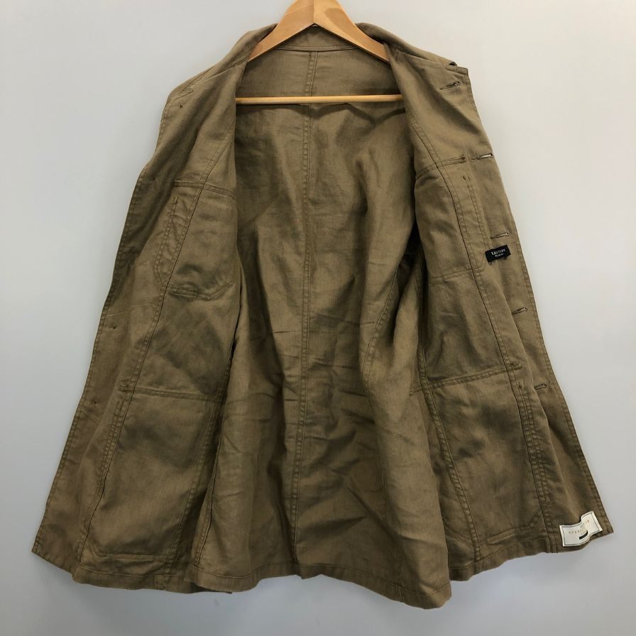 極美品◆レスレストン リネンジャケット スペンス ブライソン生地 メンズ サイズ L ブラウン LES LESTON 【AFB3】