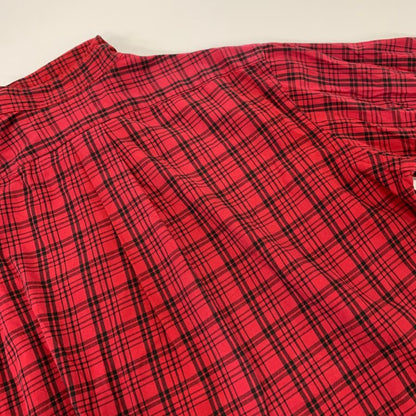 美品◆ラルフローレン ボタンダウンシャツ 90S オールド チェック レッド メンズ サイズM Ralph Lauren 【AFB7】