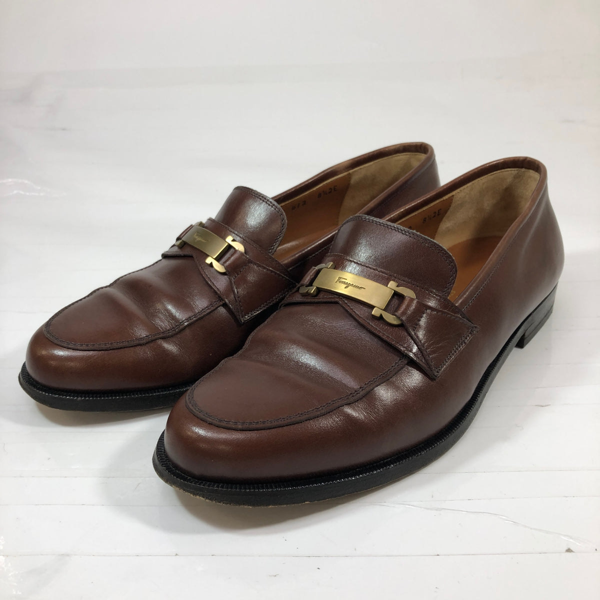 サルヴァトーレ フェラガモ ビットローファー ガンチーニ 9235 カーフ ブラウン メンズ サイズUK8.5  Salvatore Ferragamo 約27.0cm【AFC4】