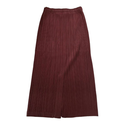 イッセイミヤケ プリーツプリーズ スカート PP33JG144 エンジ サイズ3 ISSEY MIYAKE PLEATS PLEASE【AFB35】