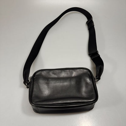 コーチ ショルダーポーチ レザー ロゴ ファスナー ブラック COACH【AFE6】