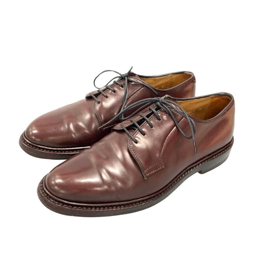 中古◆アレンエドモンズ レザーシューズ 9591 プレーントゥ コードバン バーガンディ メンズ サイズ7 Allen Edmonds【AFC4】