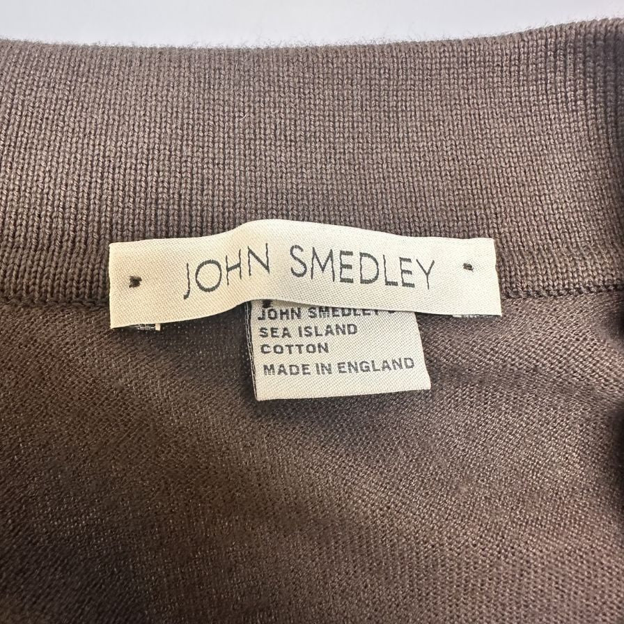 美品◆ジョンスメドレー ニットポロ ブラウン系 サイズXS メンズ JOHN SMEDLEY 【AFB10】
