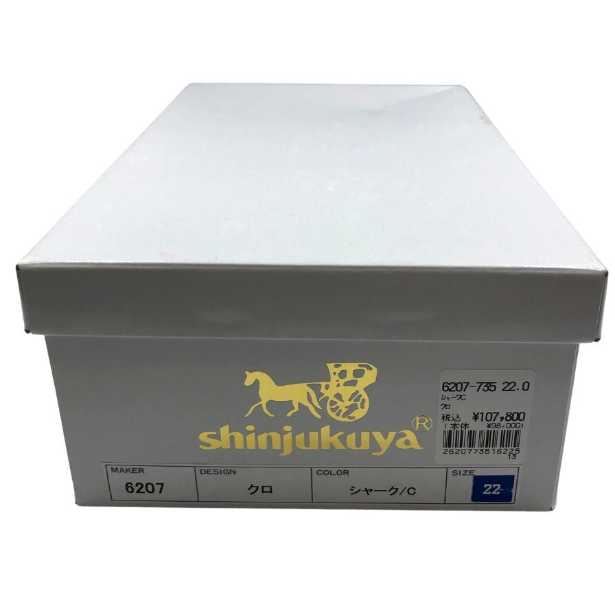 新宿屋 レザーパンプス サンダル シャーク 6207-735 ブラック 22.0cm レディース shinjukuya 約22.0cm【7-5】