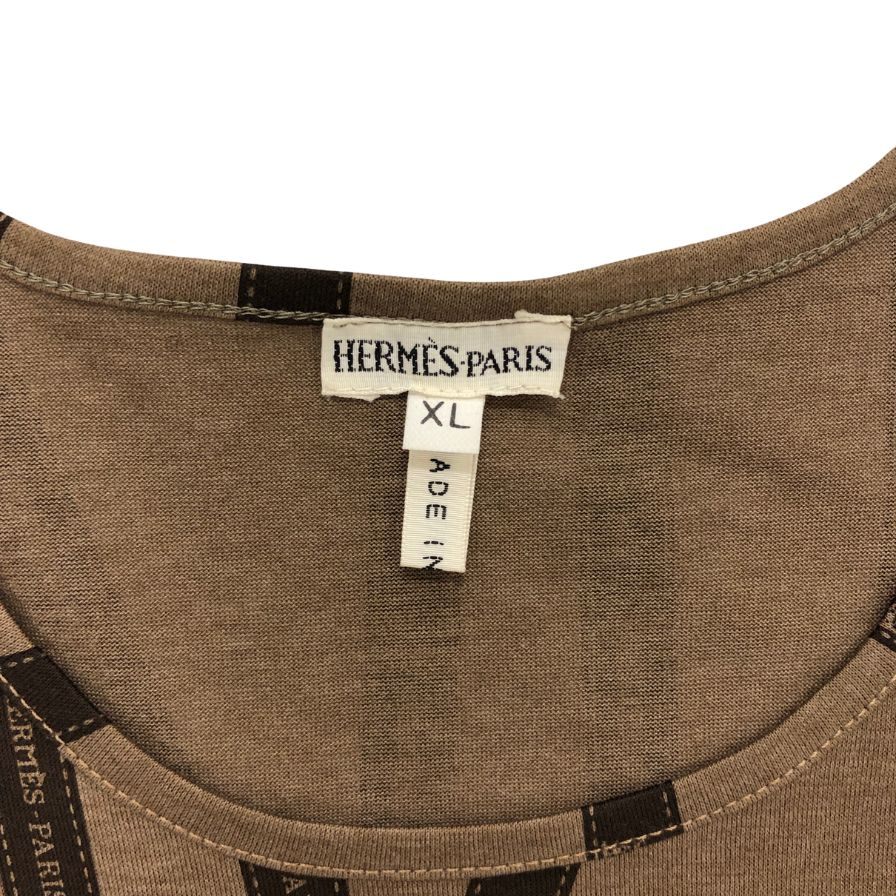 極美品◆エルメス マルジェラ期 長袖Tシャツ ボルデュック ブラウン レディース サイズXL HERMES 【AFB41】