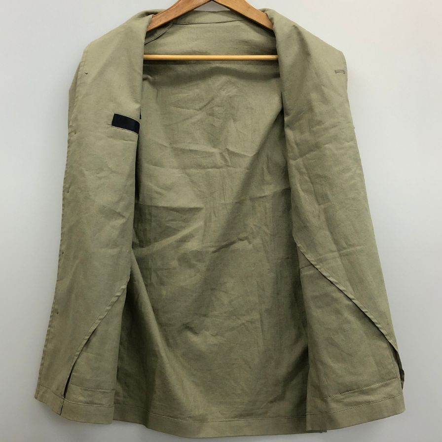 極美品◆フストヒメノ テバジャケット カーキ リネン コットン メンズ サイズ46想定 JUSTO GIMENO 【AFF22】
