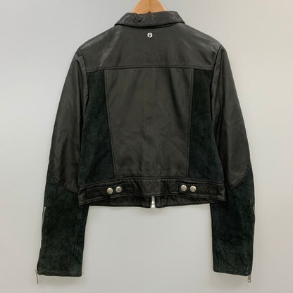 美品◆ディーゼル レザー ジャケット ショート丈 シープスキン レディース サイズS ブラック DISEL Dress and Impress 【AFB31】