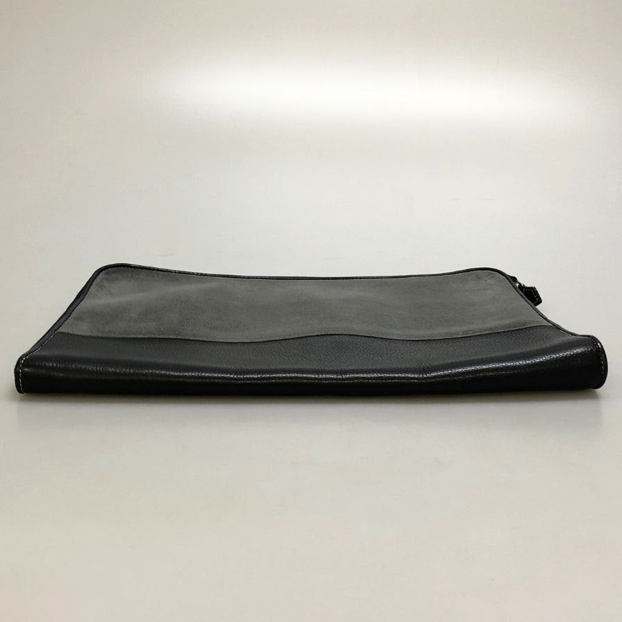 シセイ レザーケース タブレットケース ドキュメントケース スエード×レザー コンビ メンズ グレー Cisei FIRENZE【AFE3】【中古】