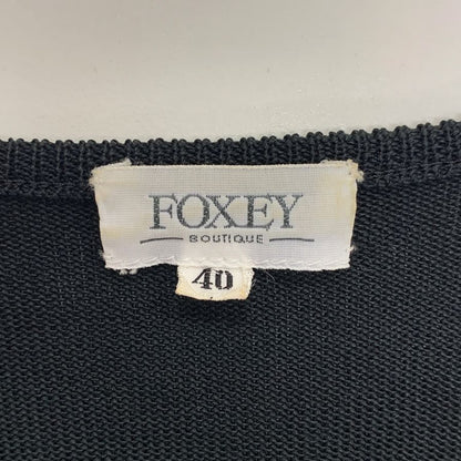 美品◆フォクシー ブティック カーディガン アクリル 14286 ブラック レディース サイズ40 FOXEY BOUTIQUE 【AFB9】