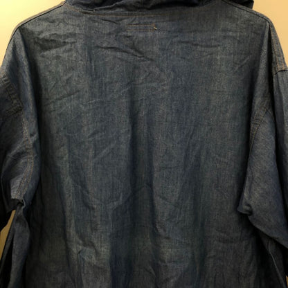 中古■エンジニアードガーメンツ フーディー プルオーバー 長袖シャツ USA製 メンズ サイズM ブルー  ENGINEERED GARMENTS 【AFB3】