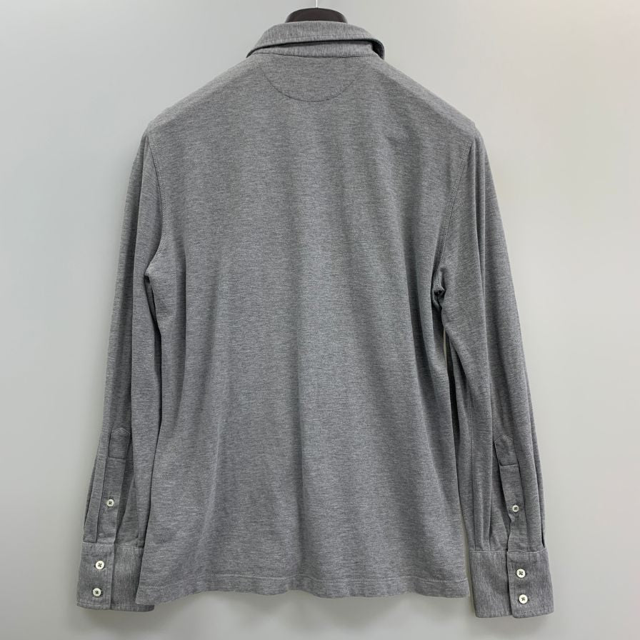 中古◆ブルネロクチネリ 長袖トップス スリムフィット ストレッチコットン メンズ サイズM グレー Brunello Cucinelli 【AFB35】