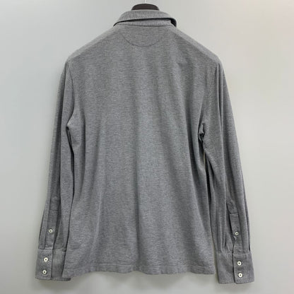 中古◆ブルネロクチネリ 長袖トップス スリムフィット ストレッチコットン メンズ サイズM グレー Brunello Cucinelli 【AFB35】