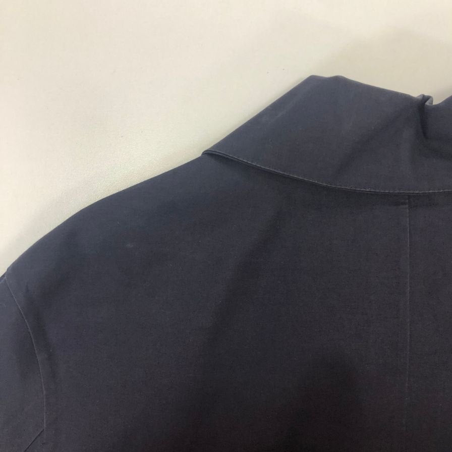 中古◆リバティ オブ ロンドン マッキントッシュ製想定 ゴム引きコート  イングランド製 裏地花柄 メンズ サイズL ネイビー LIBERTY OF LONDON 【AFA7】