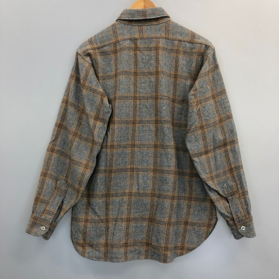 中古◆ペンドルトン 70S チェックシャツ ウール ベージュ系 メンズ サイズM PENDLETON 【AFB37】