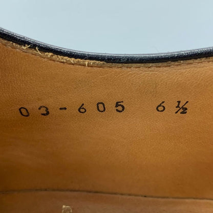 三陽山長 レザシューズ パンチド メダリオン ブラック メンズ サイズ6.5 右足のみ 約25.5cm【AFC44-2】