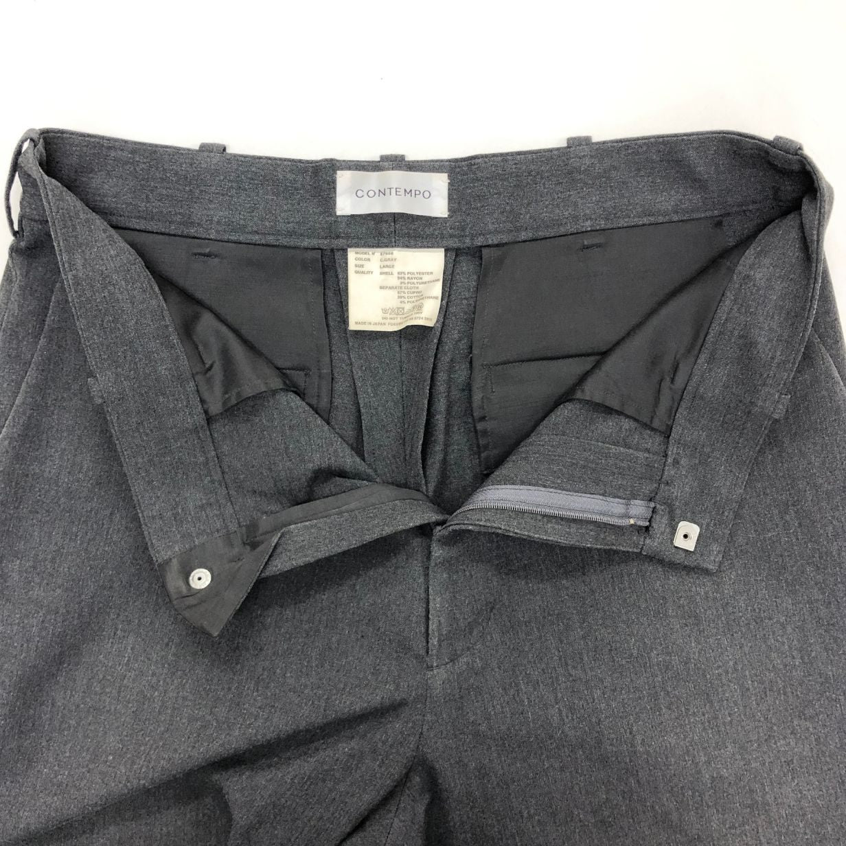 コンテンポ スラックス ウールライク グレー系 メンズ サイズL CONTEMPO 【AFB14】