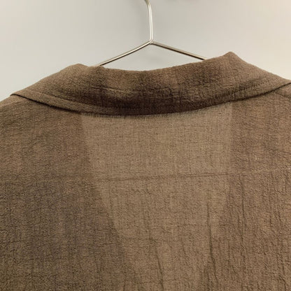 極美品◆カル ウオーターツイストリネン シャツジャケット C231F08B03 長袖 ブラウン メンズ サイズ3 Cale 【AFB45】