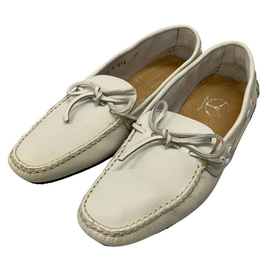 カーシュー ドライビングシューズ レザー ホワイト サイズ41 Car Shoe 約26.0cm【AFD13】
