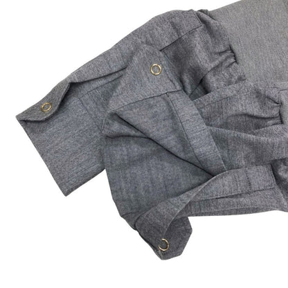 極美品◆バーバリー 現行タグ ニットシャツ グレー レディース サイズ38 BURBERRY 【AFB39】