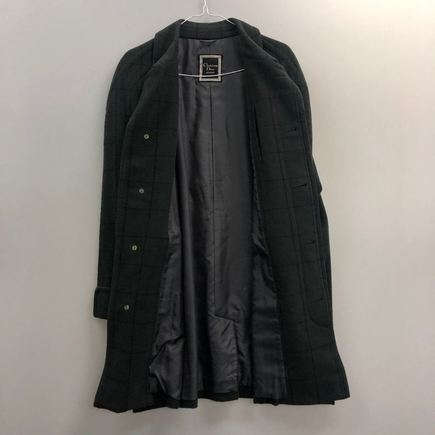 クリスチャンディオールムッシュ コート 80年代 グリーン チェック メンズ サイズ S Christian Dior MONSIEUR【LA】