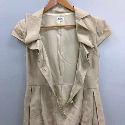 美品◆フォクシー  ワンピース シルク ブレンド プルオーバー 膝丈 フレア 半袖 22181 ベージュ レディース サイズ40 FOXEY 【AFB23】