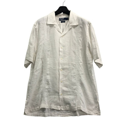 中古◆ポロラルフローレン CALDWELL リネン キューバシャツ ホワイト  メンズ サイズM  POLO RALPHLAUREN 【AFB4】