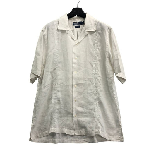 中古◆ポロラルフローレン CALDWELL リネン キューバシャツ ホワイト  メンズ サイズM  POLO RALPHLAUREN 【AFB4】