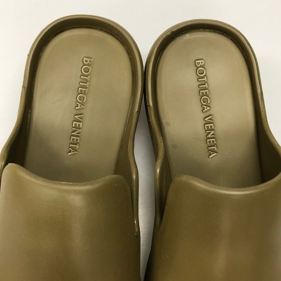 ボッテガヴェネタ サンダル フラッシュ スリッパ ラバー グリーン系 メンズ サイズ43 BOTTEGA VENETA 約28.0cm【AFD15-2】