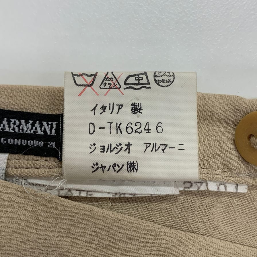 ジョルジオアルマーニ パンツ バックジップ ベージュ レディース サイズ38 GIORGIO ARMANI 【AFB37】