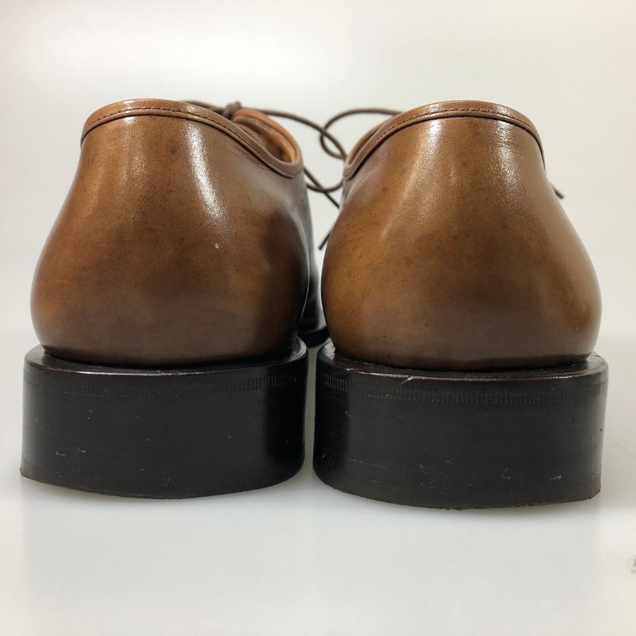 サルヴァトーレフェラガモ レザーシューズ ホールカット 6321 ラウンドトゥ カーフ ブラウン サイズUK8EEE  Salvatore Ferragamo 約26.5cm【AFC7】