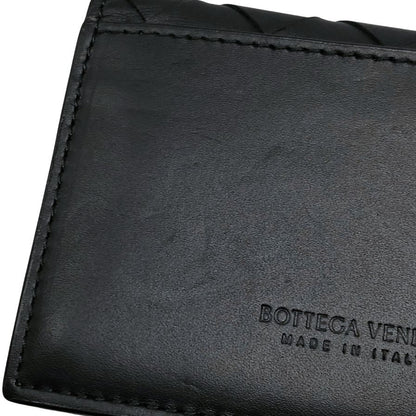 ボッテガヴェネタ カードケース イントレチャート 605720 VCPQ3 編み込み レザー 名刺入れ ブラック BOTTEGA VENETA【AFI18】