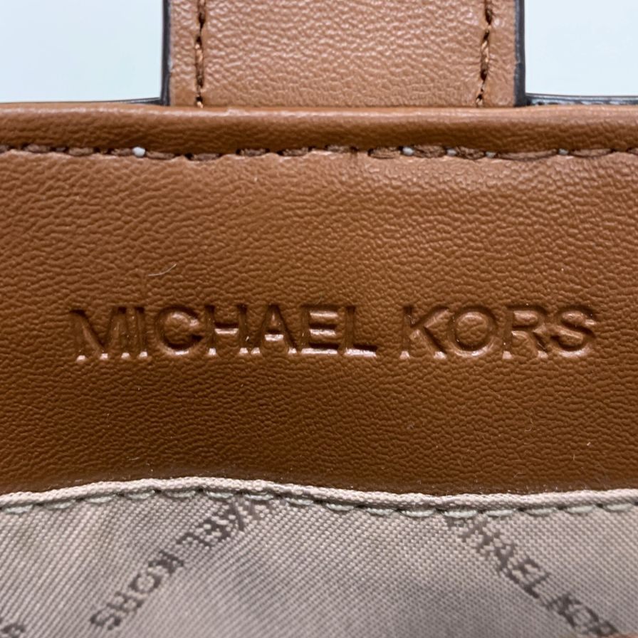 マイケルコース ショルダーバッグ フォーンポシェット JET SET ITEM レザー シグネチャー ホワイト レディース MICHAEL KORS【AFE6】