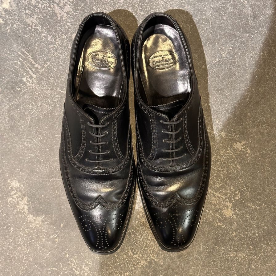 クロケット&ジョーンズ レザーシューズ クリフォード ウイングチップ ブラック サイズUK8E メンズ Crockett&Jones ビジネスシューズ 約26.5cm【LA】【中古】