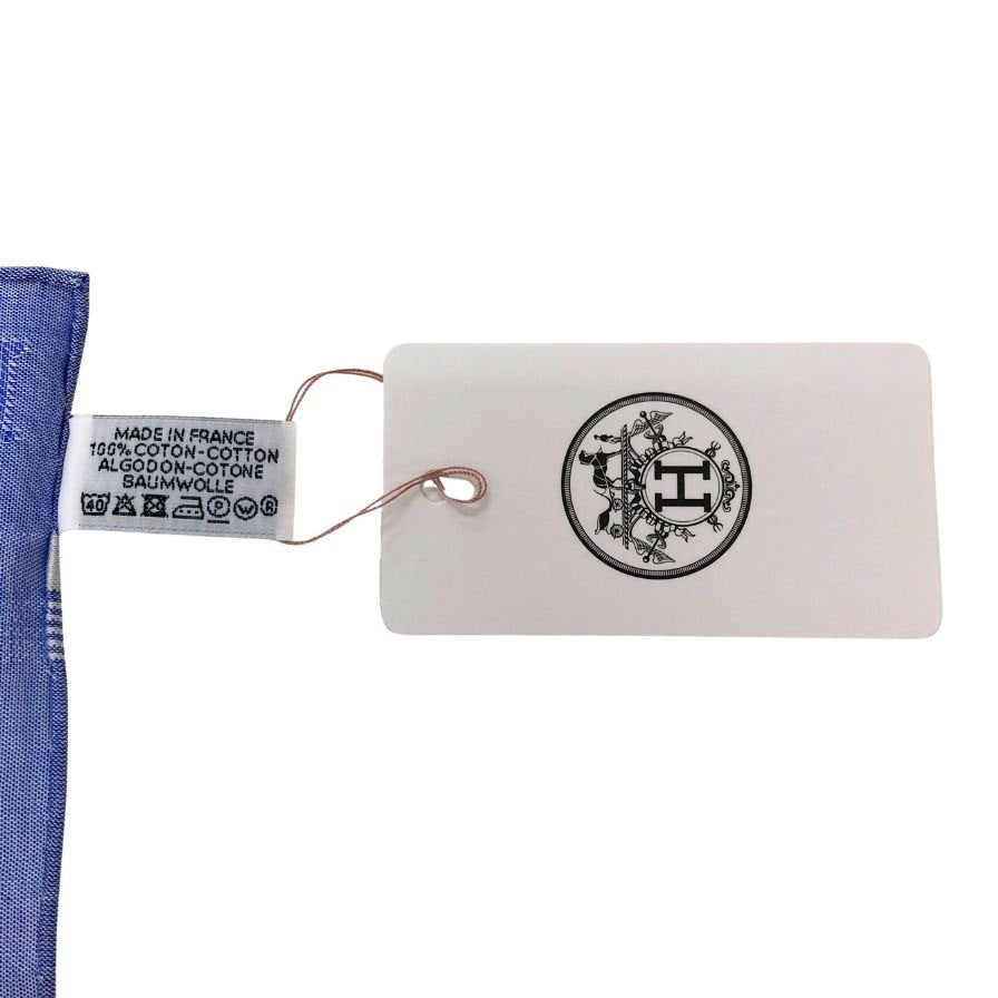 エルメス ハンカチ コットン100% ブルー系 レディース HERMES
