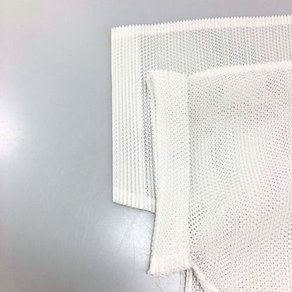 極美品◆プリーツプリーズ イッセイミヤケ メッシュ カットソー レディースサイズ3 ホワイト PLEATS PLEASE ISSEY MIYAKE 【AFB26】