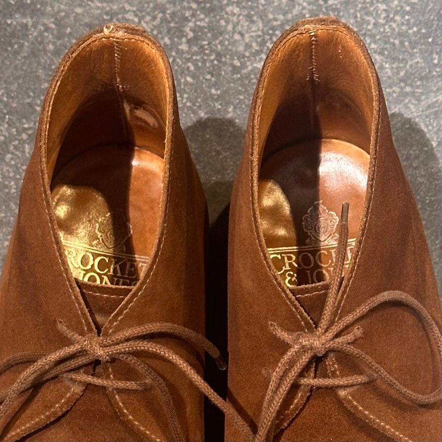 クロケット&ジョーンズ チャッカブーツ チャートシー スエード ブラウン メンズ サイズUK5.5E 224ラスト CROCKETT&JONES ブーツ 約24.0cm【LA】【中古】
