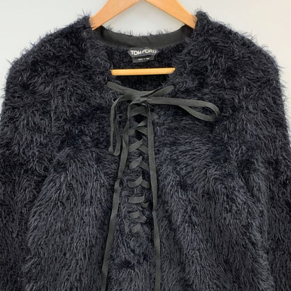 極美品◆トムフォード トップス セーター フロント紐 ウール艮 イタリア製 レディース サイズＭ ブラック TOMFORD 【AFB6】
