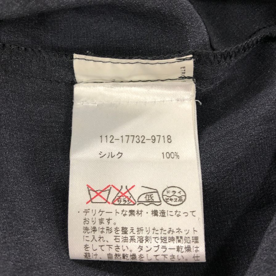 極美品◆エトロ シルクドレス ペイズリー柄 ブラック系 サイズ46 イタリア製 レディース ETRO 【AFB18】