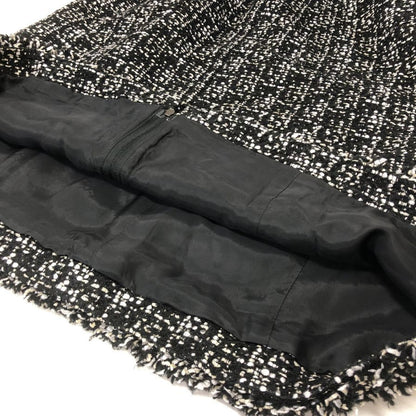 美品◆ルネ 半袖ワンピース TISSUE製ツイード レディース サイズ38 ブラック Rene 【AFB3】