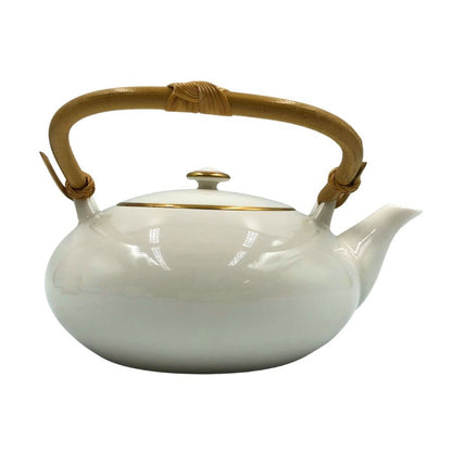 香蘭社 花柄 ホワイト×ゴールド 急須・湯呑セット【AFI26】【中古】