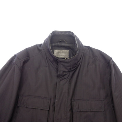 中古◆エルメネジルド ゼニア エレメンツ ハーフコート メンズ サイズ54 ネイビー＆ブラック Ermenegildo Zegna ELEMENTS【AFB28】