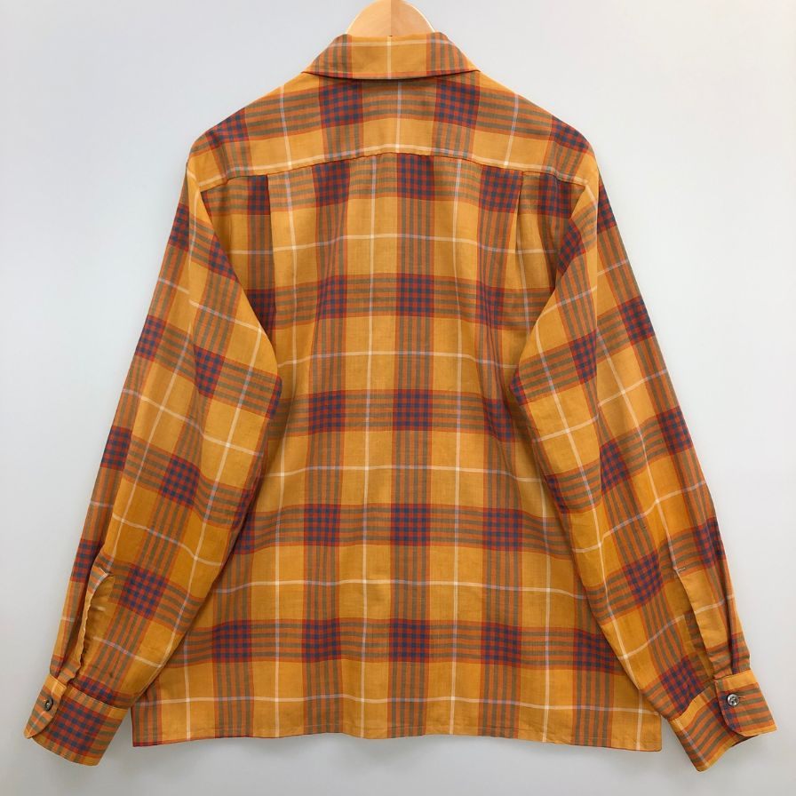 美品◆アロー 70S 長袖シャツ ヴィンテージ チェック メンズ サイズM ARROW 【AFB26】