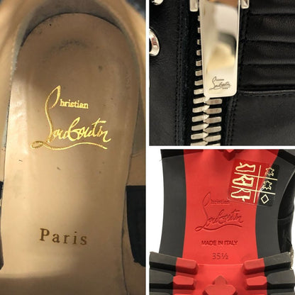 クリスチャンルブタン サイドジップブーツ ブラック レザー レディース サイズ35.5 Christian Louboutin 約22.0cm【AFC41】