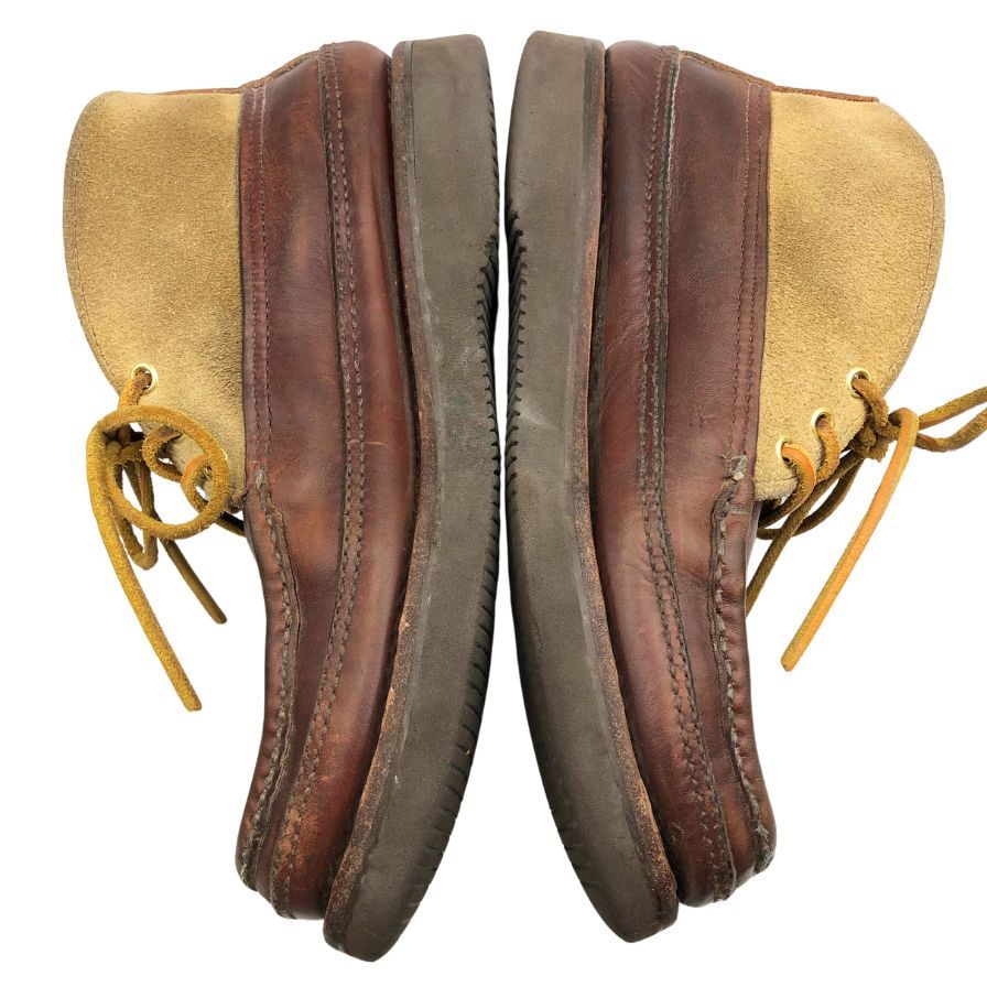 ラッセルモカシン チャッカブーツ スポーティングクレー スエード レザー 切替 2トーン ブラウン ベージュ メンズ サイズ US7B RUSSELL MOCCASIN 約25.0cm【AFC7】