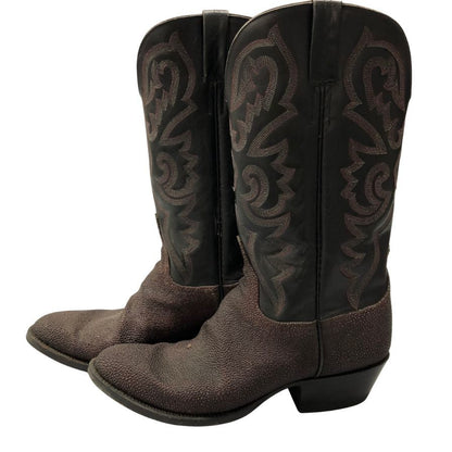 ルケーシー ウエスタンブーツ スティングレー レザーコンビ メンズ サイズ9D ブラウン系 Lucchese 約27.5cm【AFC47】