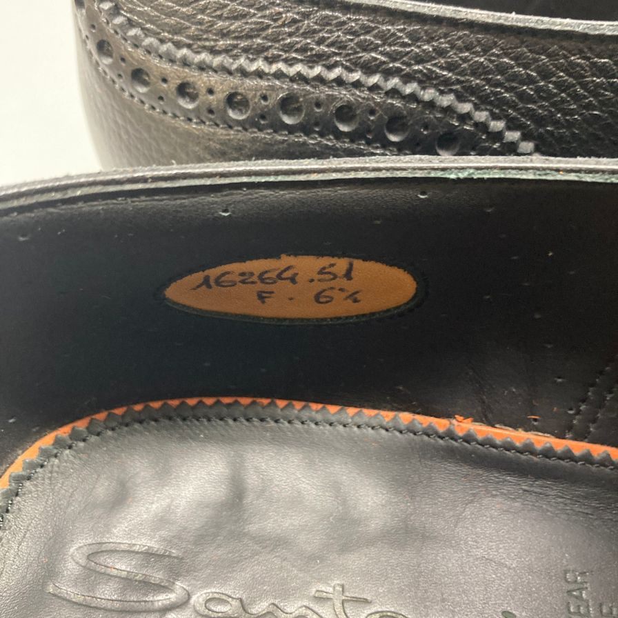サントーニ レザーシューズ 16264 シングルモンク ブラック サイズUK6.5  Santoni 約25.5cm【AFC16】