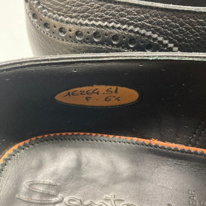 サントーニ レザーシューズ 16264 シングルモンク ブラック サイズUK6.5  Santoni 約25.5cm【AFC16】
