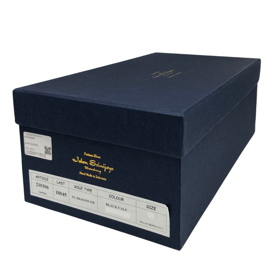 ジャランスリウァヤ レザースニーカー インテリジェンス シューズ 210306 カーフ ブラック サイズ8 メンズ Jalan Sriwijaya Intelligence Shoes 約26.5cm【AFD15-2】