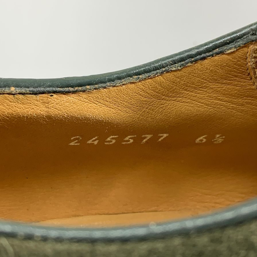 グッチ リザード スエードコンビ シューズ グリーン メンズ サイズ6.5 GUCCI 約25.5cm【AFC35】