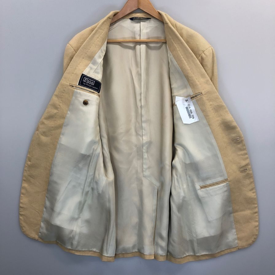 美品◆ポロ ラルフローレン 2Bジャケット リネン メンズ サイズ96A7表記 Polo by Ralph Lauren 【AFB21】